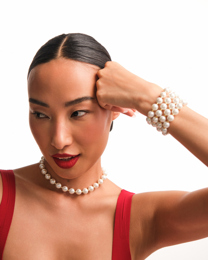 Classic Bandel Pearl Necklace - White