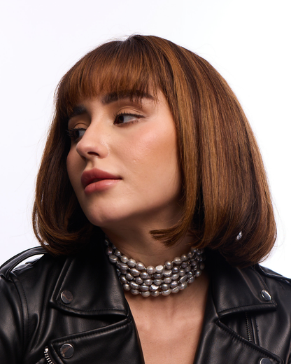 Statement Baroque Bandel Choker - Silver