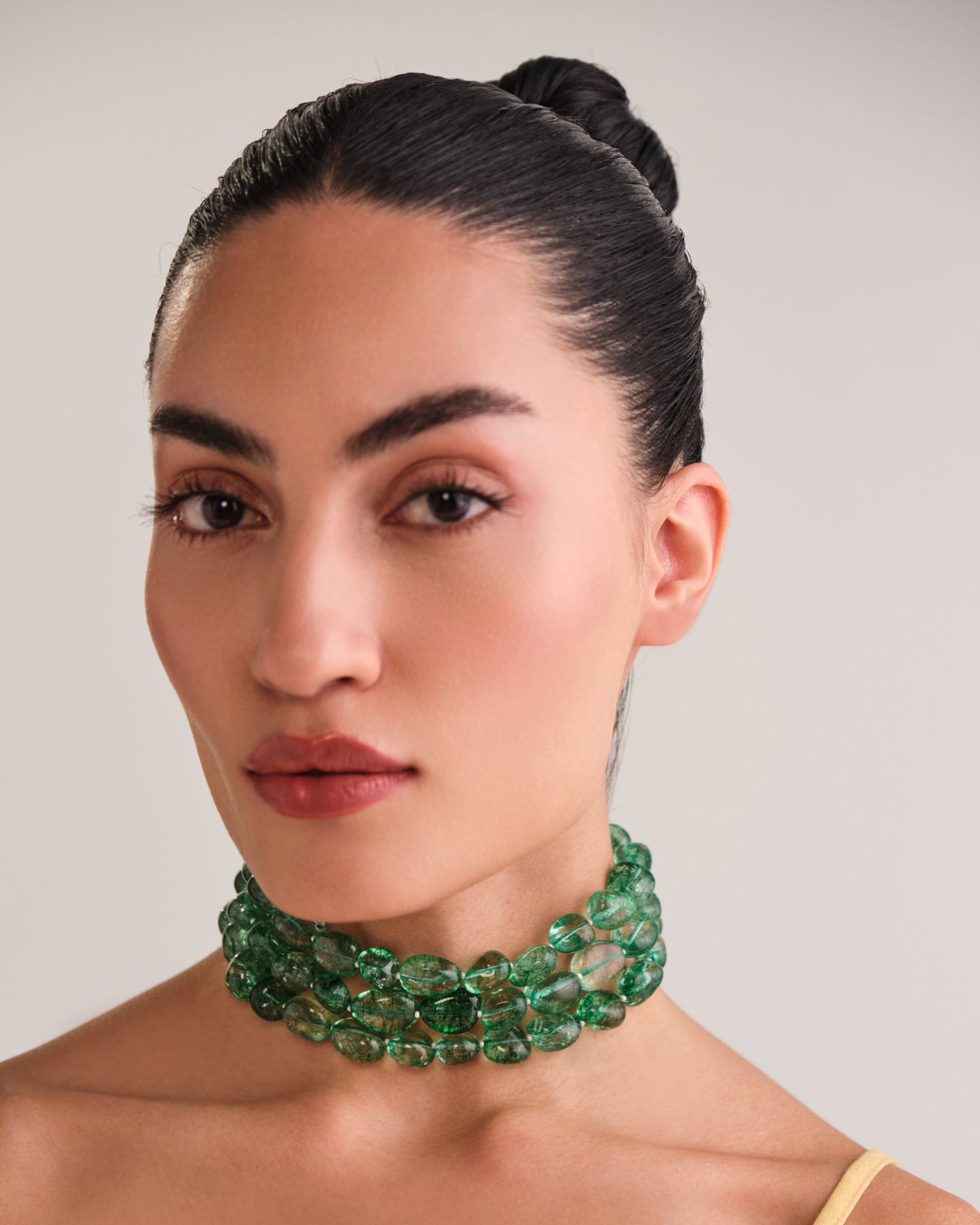 Emerald Green Choker - 3 Lines