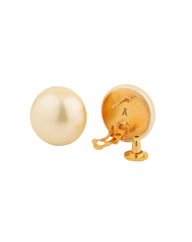 20mm Pearl Studs - Golden