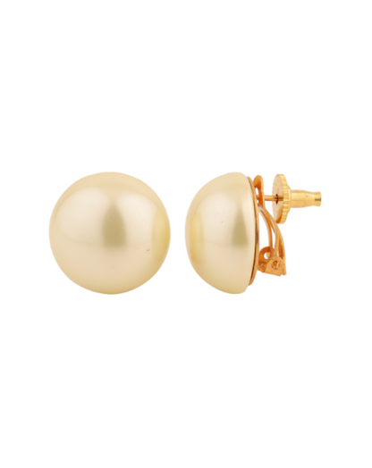 20mm Pearl Studs - Golden